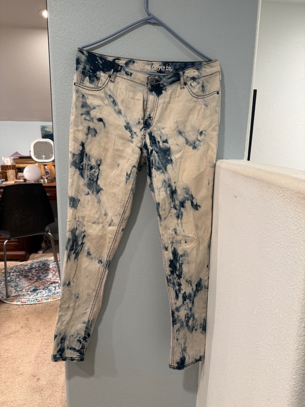 Mossimo Supply Co. Tie-Dye Jeans in Blue and Cream